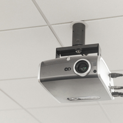 Ceiling mounted projector.