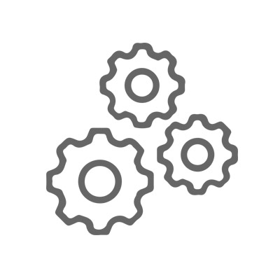 Gears and logistics icon.