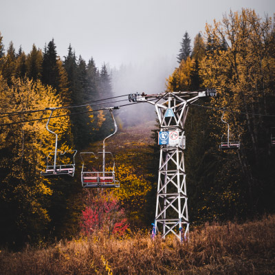Red mountain chairlift in Rossland BC